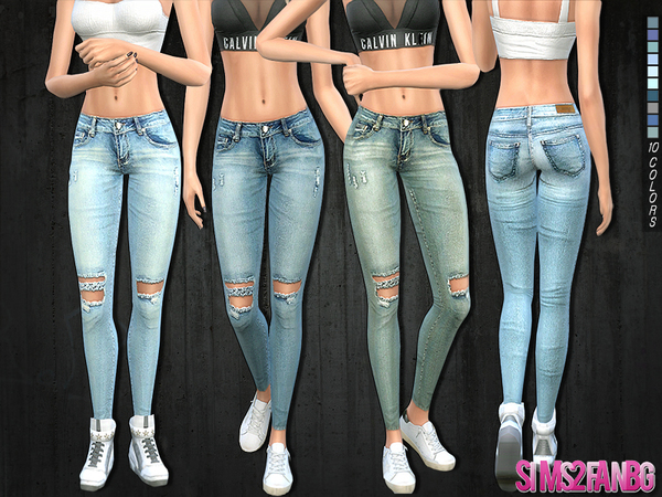  The Sims Resource: 213   Riped skinny jeans by sims2fanbg
