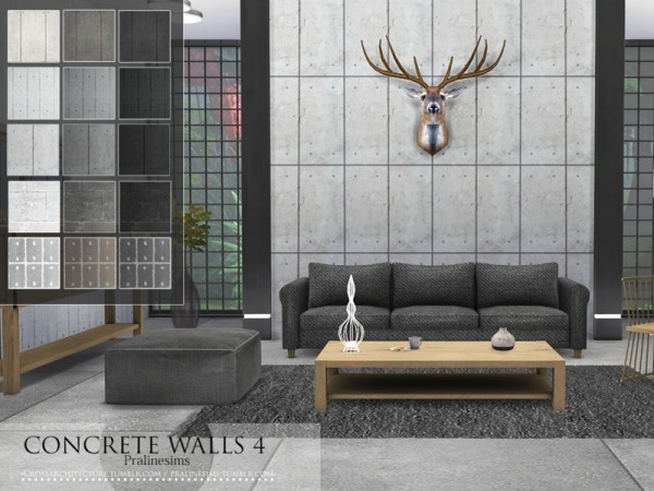  The Sims Resource: Concrete Walls 4 by Pralinesims