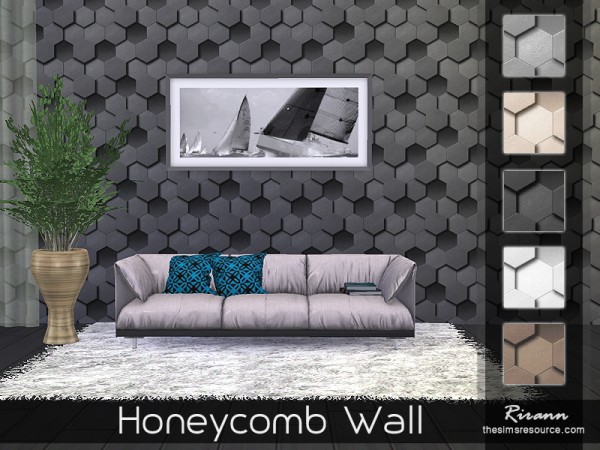 The Sims Resource: Honeycomb Wall by Rirann