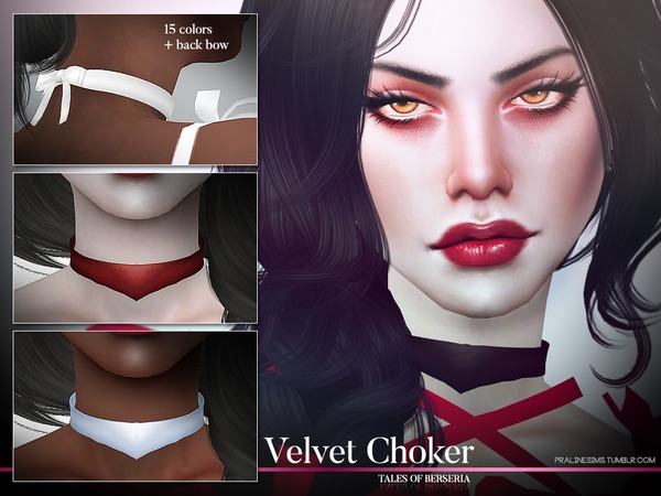  The Sims Resource: Velvet Choker by Pralinesims