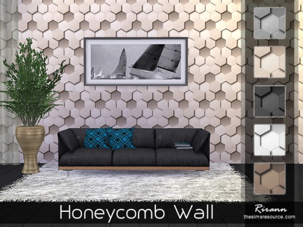  The Sims Resource: Honeycomb Wall by Rirann