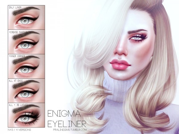  The Sims Resource: Enigma Eyeliner N43 by Pralinesims