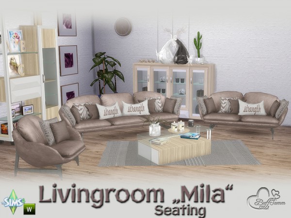  The Sims Resource: Mila Living Seating by BuffSumm