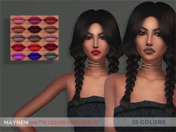  The Sims Resource: Matte Liquid Lipstick 02 by mayhem sims