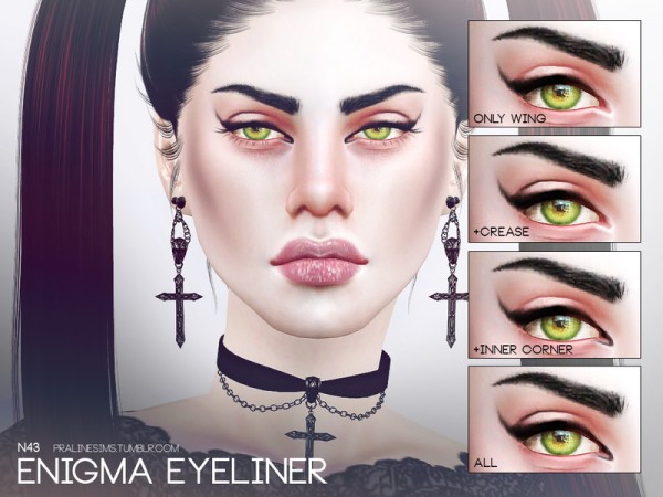  The Sims Resource: Enigma Eyeliner N43 by Pralinesims