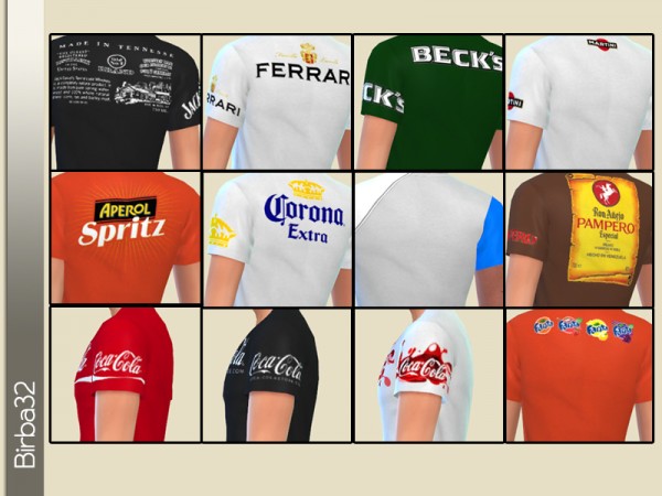  The Sims Resource: Brand Bar T Shirts by Birba32