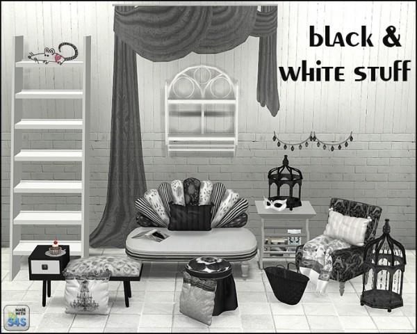  Loveratsims4: Black and White Stuff
