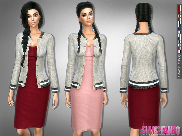  The Sims Resource: 209   Medium dress with jacket by sims2fanbg