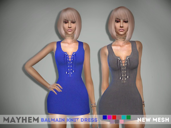  The Sims Resource: Balmain Knit Dress by mayhem sims