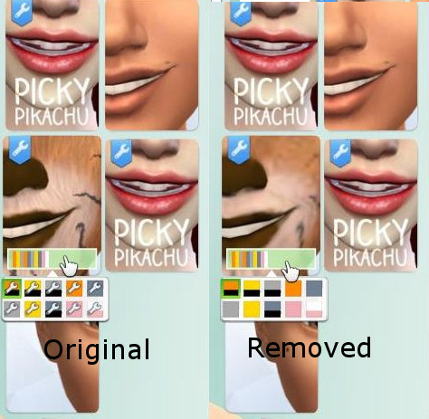  Mod The Sims: CC Wrench Icon Remover for Swatches by morgaloth68