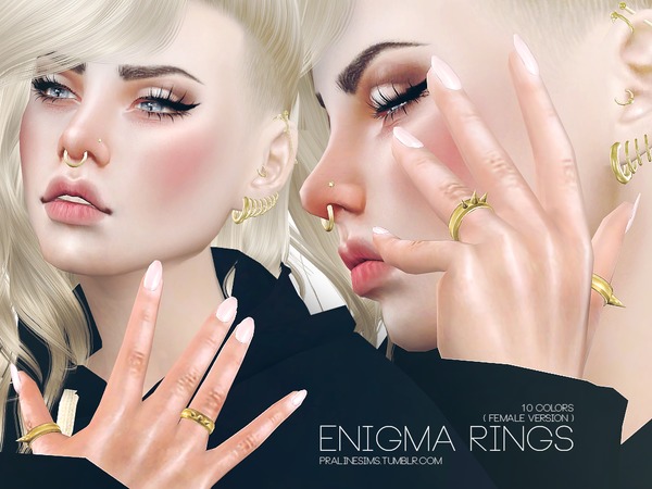  The Sims Resource: Enigma Rings by Pralinesims