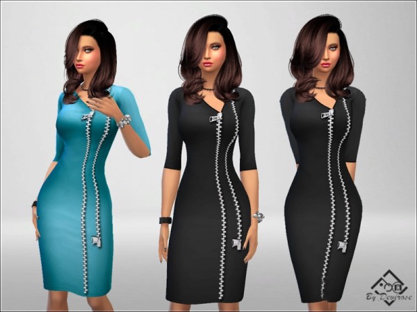  The Sims Resource: Zip Dress by Devirose