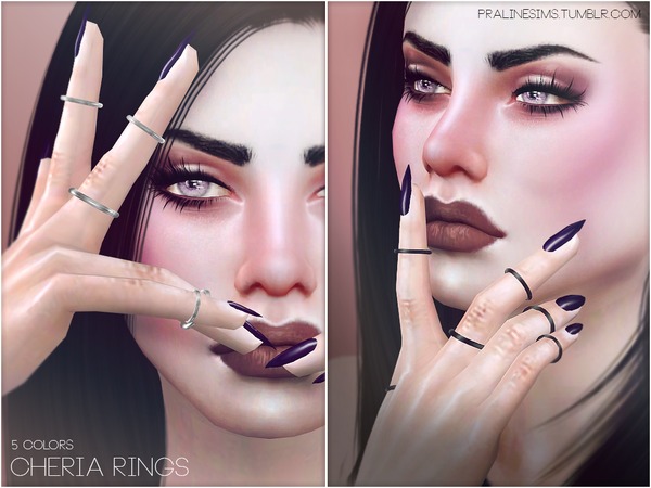  The Sims Resource: Cheria Rings by Pralinesims
