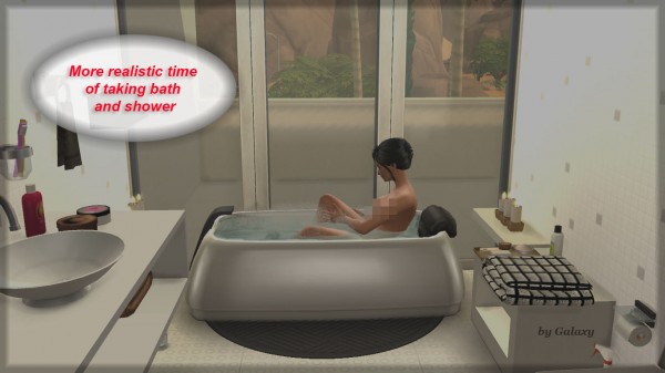  Mod The Sims: More realistic time of taking bath and shower by Galaxy777
