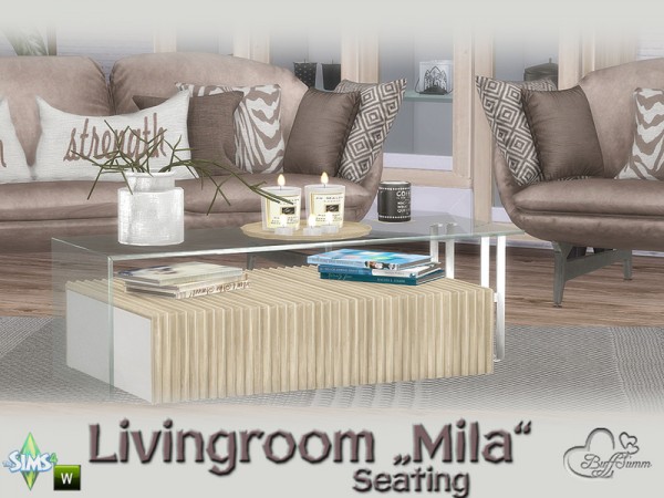  The Sims Resource: Mila Living Seating by BuffSumm
