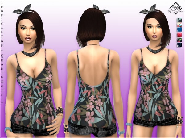  The Sims Resource: Tropical Outfit by Devirose