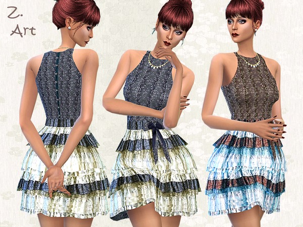  The Sims Resource: Petticoat dress by Zuckerschnute20