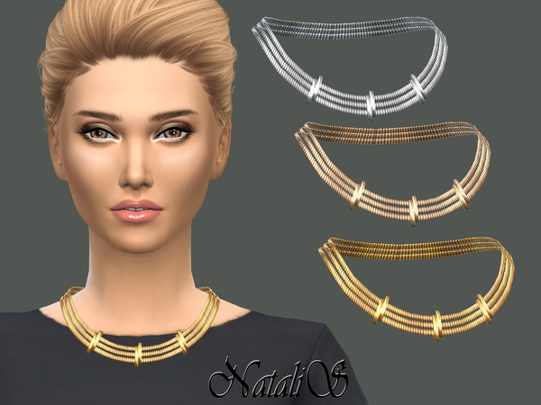  The Sims Resource: Tiered necklace with sliders by NataliS