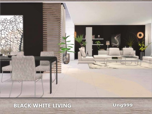 The Sims Resource: Black White Living by ung999
