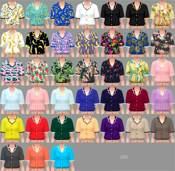  SIMS4 Marigold: Pajamas Shirts