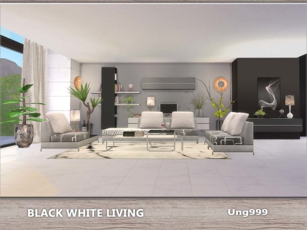  The Sims Resource: Black White Living by ung999