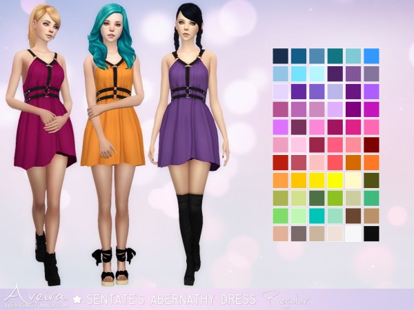  Aveira Sims 4: Sentate’s Abernathy Dress   Recolor