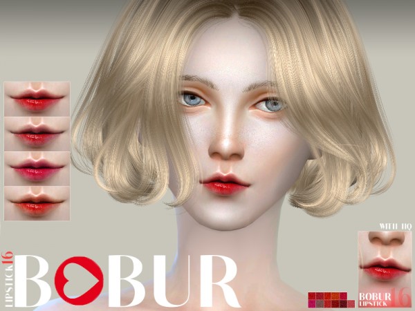  The Sims Resource: Lipstick 16 by Bobur