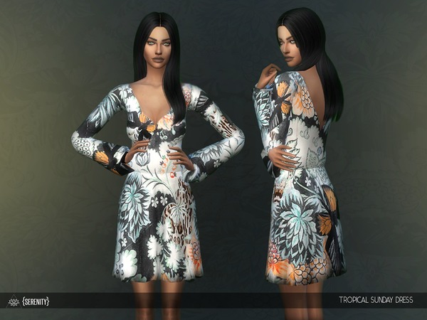  The Sims Resource: Tropical Sunday Dress by serenity cc