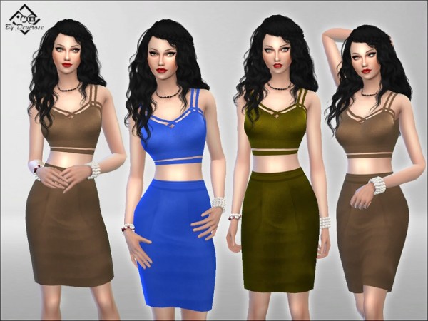  The Sims Resource: Crop Dress Chic by Devirose