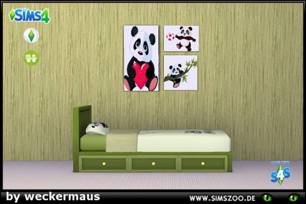  Blackys Sims 4 Zoo: Panda bed by  weckermaus