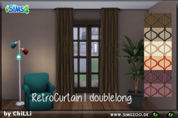  Blackys Sims 4 Zoo: Retro Curtain1 doublelong by ChiLLi