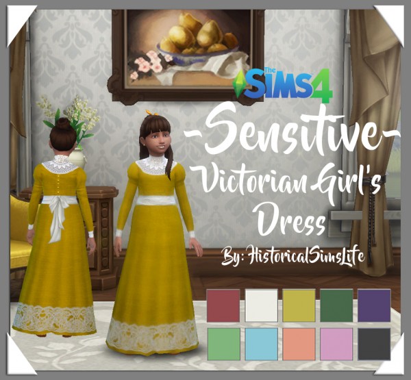  History Lovers Sims Blog: Sensitive Victorian Girls Dress