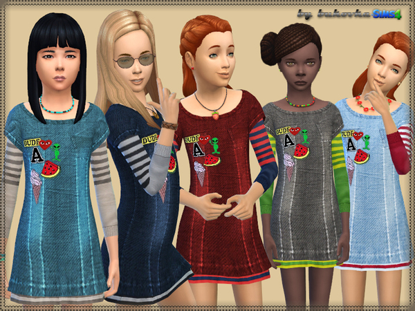  The Sims Resource: Denim Dress by bukovka