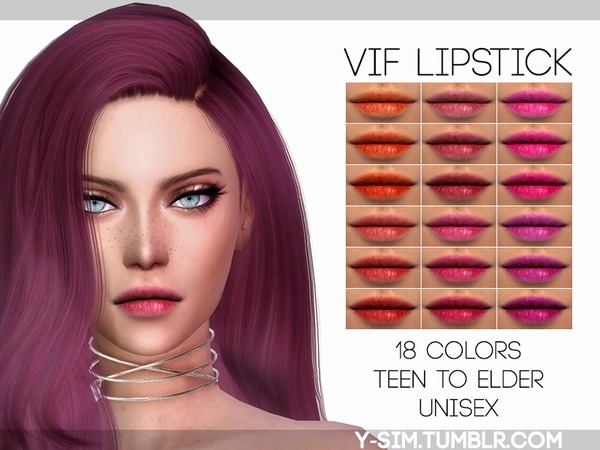  The Sims Resource: Vif Lipstick by Y Sim