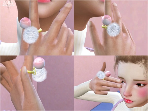  SIMS4 Marigold: Pearl pompom ring