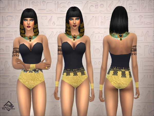  The Sims Resource: Egyptian Swimsuit Nefer by Devirose