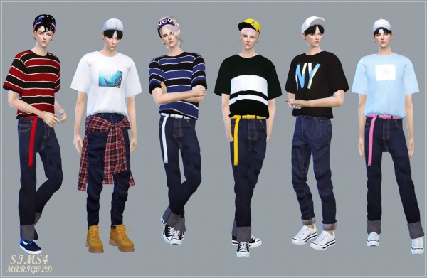 SIMS4 Marigold: Male Tuck in Short Sleeves Top