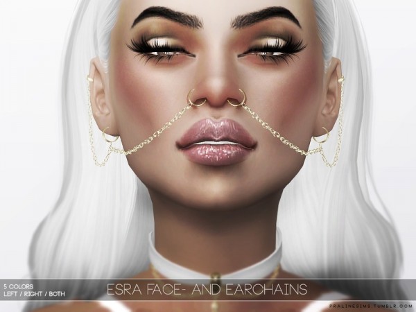  The Sims Resource: Esra Face and Earchains by Pralinesims