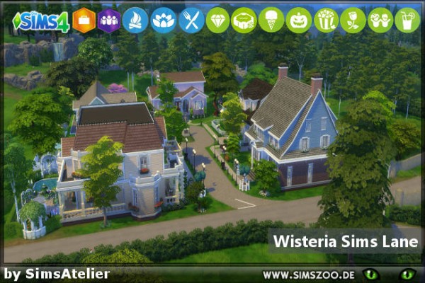  Blackys Sims 4 Zoo: Wisteria Sims Lane by Sims Atelier