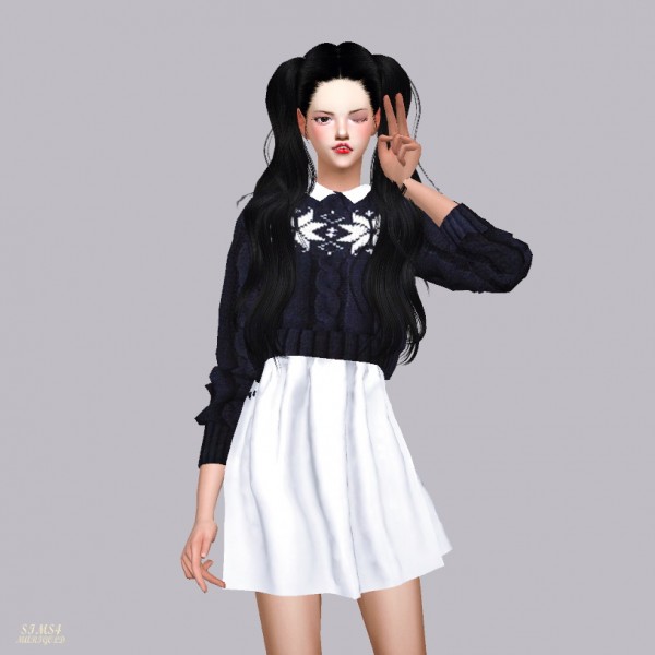  SIMS4 Marigold: Knit Sweater One Piece