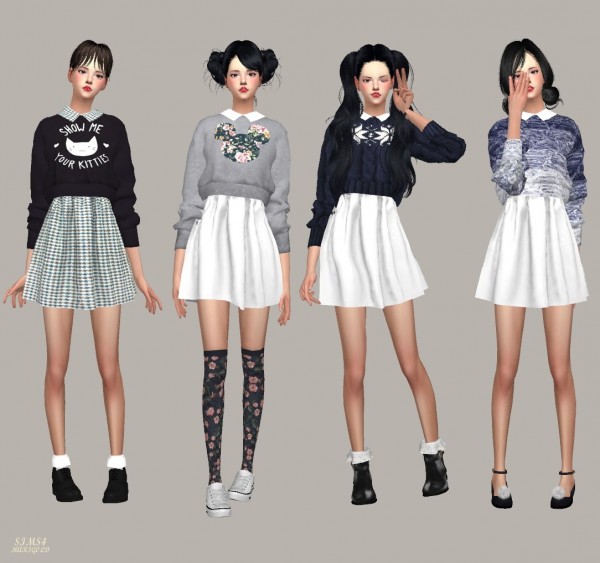  SIMS4 Marigold: Knit Sweater One Piece