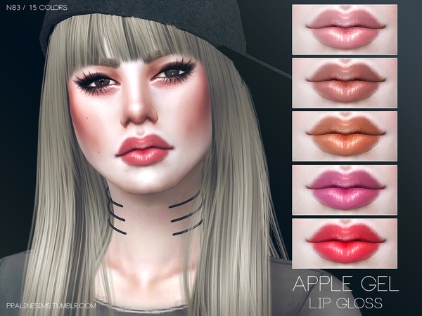  The Sims Resource: Apple Gel Lip Gloss N83 by Pralinesims