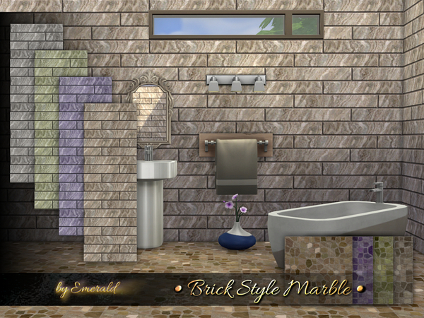  The Sims Resource: Brick Style Marble by emerald