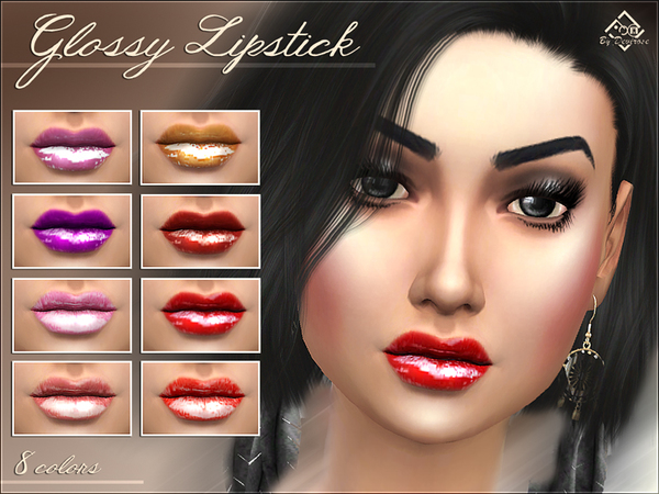  The Sims Resource: Glossy Lipstick by Devirose