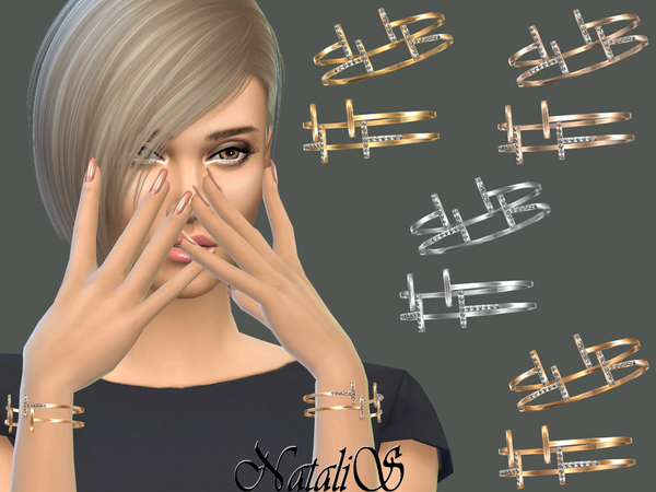  The Sims Resource: NataliS Double T wire bracelets