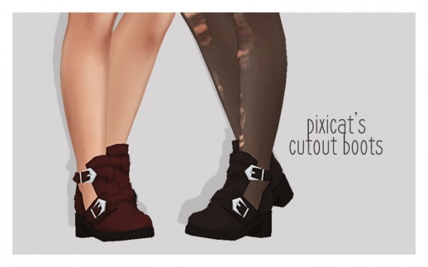  Pure Sims: Pixicat’s cutout boots converted from TS3 to TS4