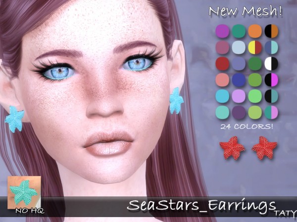  Simsworkshop: Sea Stars Earrings by Taty