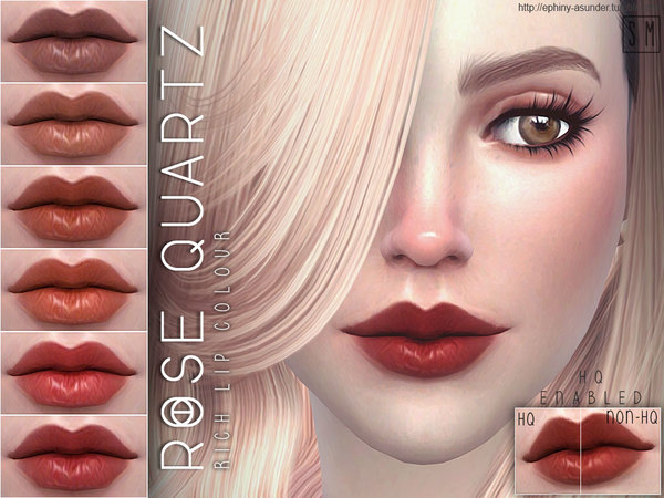  The Sims Resource: Rose Quartz    Rich Lip Colour by Screaming Mustard