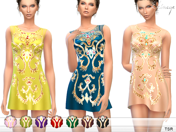  The Sims Resource: Silk Tulle Mini Dress by ekinege