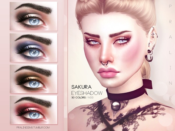  The Sims Resource: Sakura Eyeshadow N33 by Pralinesims